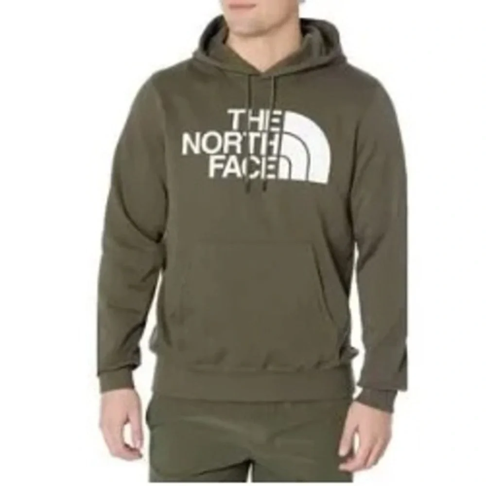 The North Face Mens Half Dome Pullover Hoodie Green Heather Small‎ Logo 0585